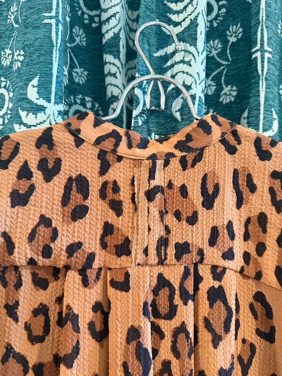 Free People Intimately FP Leopard Print Wake Up Flowing Tunic Shirt Brown XS - Picture 8 of 11